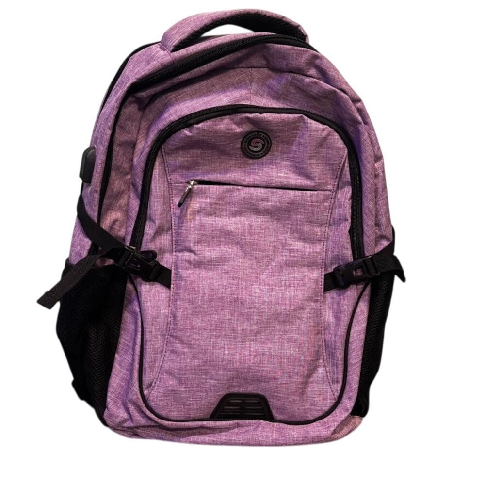 Shrradoo Purple Laptop Backpack USB Charging Port Travel School Work Bag